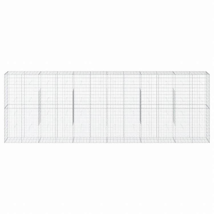 vidaXL 蛇籠バスケット カバー付き 600x50x200cm 亜鉛メッキ鉄ホーム&ガーデン 芝&ガーデン ガーデニング 鉢植え・プランター(代引不可)