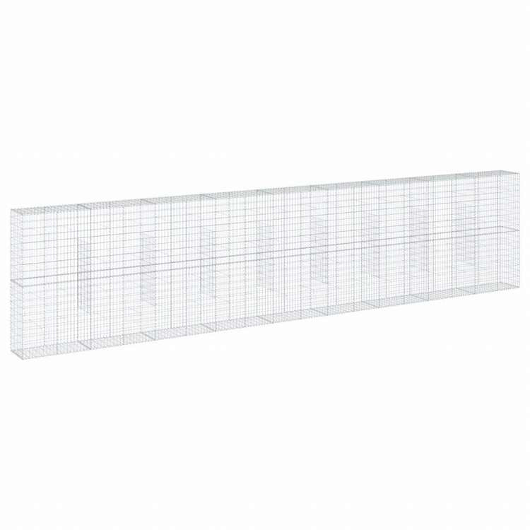 vidaXL 蛇籠バスケット カバー付き 900x50x200cm 亜鉛メッキ鉄ホーム&ガーデン 芝&ガーデン ガーデニング 鉢植え・プランター(代引不可)