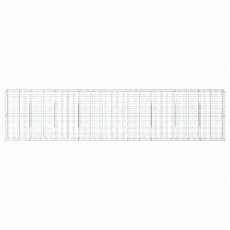 vidaXL 蛇籠バスケット カバー付き 900x50x200cm 亜鉛メッキ鉄ホーム&ガーデン 芝&ガーデン ガーデニング 鉢植え・プランター(代引不可)