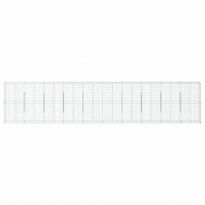 vidaXL 蛇籠バスケット カバー付き 1000x50x200cm 亜鉛メッキ鉄ホーム&ガーデン 芝&ガーデン ガーデニング 鉢植え・プランター(代引不可)