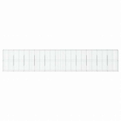 vidaXL 蛇籠バスケット カバー付き 1100x50x200cm 亜鉛メッキ鉄ホーム&ガーデン 芝&ガーデン ガーデニング 鉢植え・プランター(代引不可)