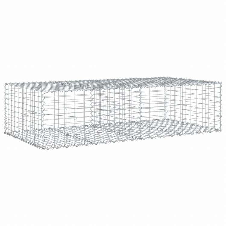 vidaXL 蛇籠バスケット カバー付き 200x100x50cm 亜鉛メッキ鉄ホーム&ガーデン 芝&ガーデン ガーデニング 鉢植え・プランター(代引不可)