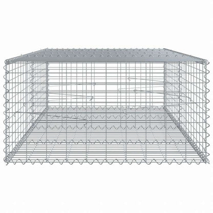 vidaXL 蛇籠バスケット カバー付き 200x100x50cm 亜鉛メッキ鉄ホーム&ガーデン 芝&ガーデン ガーデニング 鉢植え・プランター(代引不可)