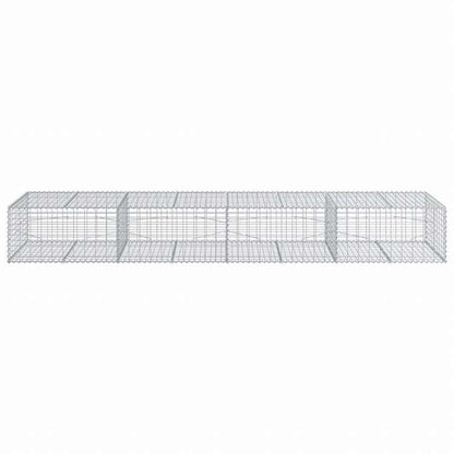 vidaXL 蛇籠バスケット カバー付き 400x100x50cm 亜鉛メッキ鉄ホーム&ガーデン 芝&ガーデン ガーデニング 鉢植え・プランター(代引不可)