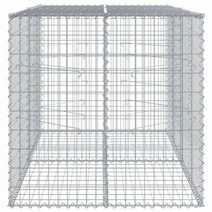 vidaXL 蛇籠バスケット カバー付き 200x100x100cm 亜鉛メッキ鉄ホーム&ガーデン 芝&ガーデン ガーデニング 鉢植え・プランター(代引不可)