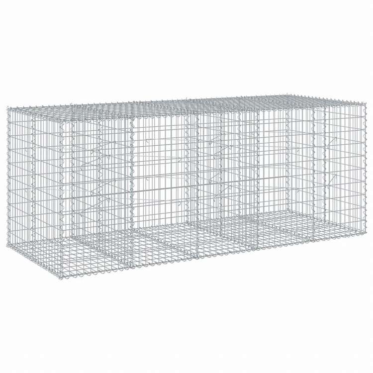 vidaXL 蛇籠バスケット カバー付き 250x100x100cm 亜鉛メッキ鉄ホーム&ガーデン 芝&ガーデン ガーデニング 鉢植え・プランター(代引不可)