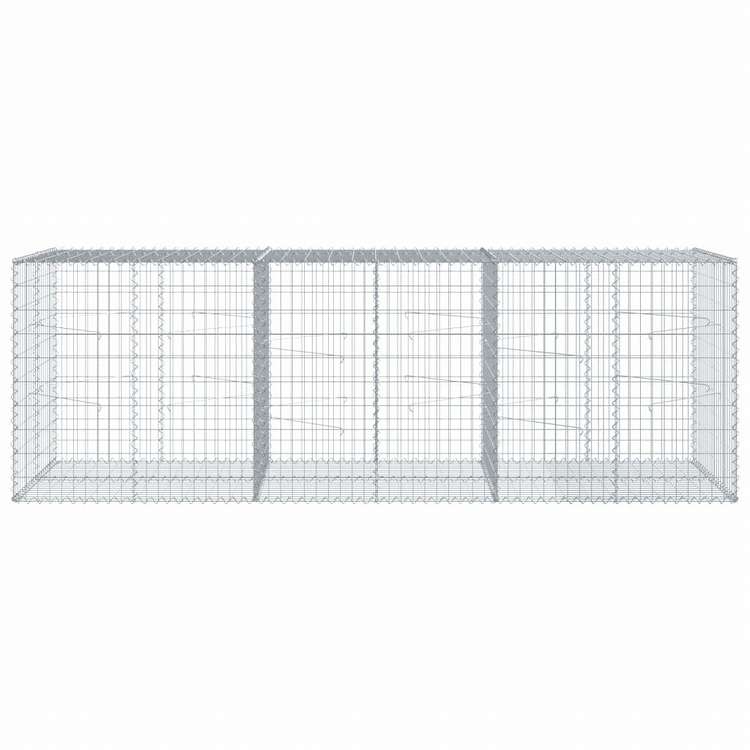 vidaXL 蛇籠バスケット カバー付き 300x100x100cm 亜鉛メッキ鉄ホーム&ガーデン 芝&ガーデン ガーデニング 鉢植え・プランター(代引不可)