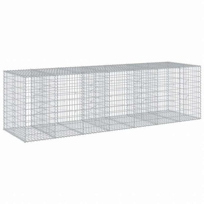 vidaXL 蛇籠バスケット カバー付き 350x100x100cm 亜鉛メッキ鉄ホーム&ガーデン 芝&ガーデン ガーデニング 鉢植え・プランター(代引不可)