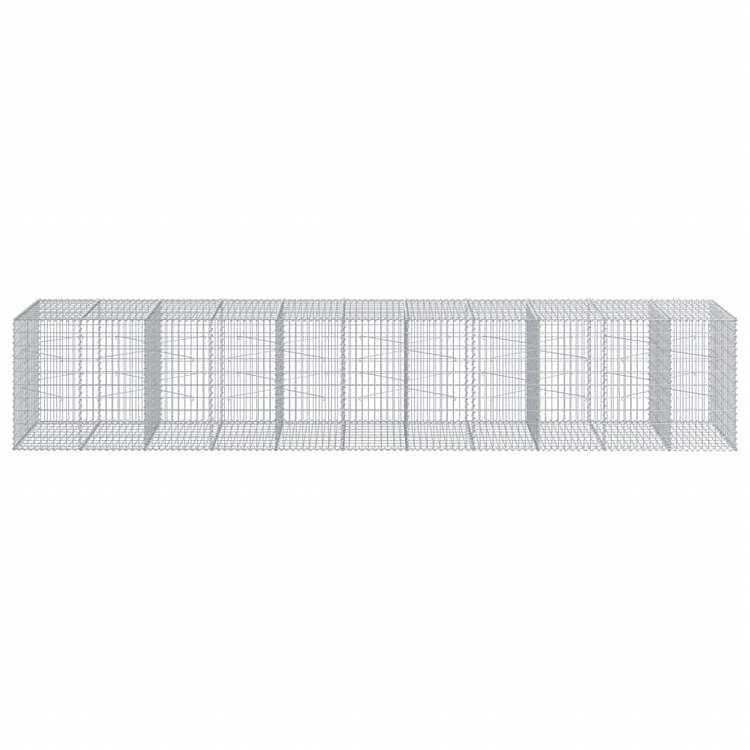 vidaXL 蛇籠バスケット カバー付き 550x100x100cm 亜鉛メッキ鉄ホーム&ガーデン 芝&ガーデン ガーデニング 鉢植え・プランター(代引不可)