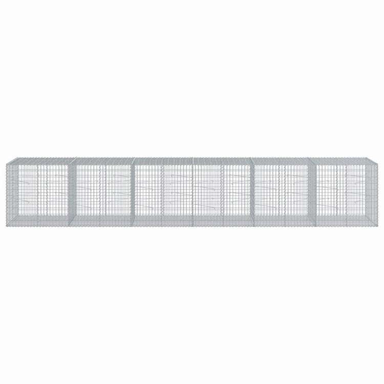 vidaXL 蛇籠バスケット カバー付き 600x100x100cm 亜鉛メッキ鉄ホーム&ガーデン 芝&ガーデン ガーデニング 鉢植え・プランター(代引不可)