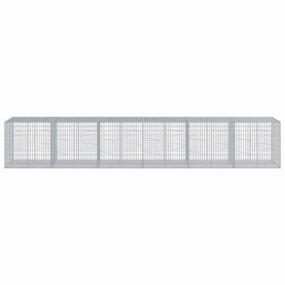 vidaXL 蛇籠バスケット カバー付き 600x100x100cm 亜鉛メッキ鉄ホーム&ガーデン 芝&ガーデン ガーデニング 鉢植え・プランター(代引不可)