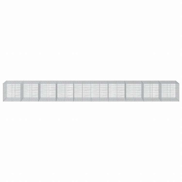 vidaXL 蛇籠バスケット カバー付き 1000x100x100cm 亜鉛メッキ鉄ホーム&ガーデン 芝&ガーデン ガーデニング 鉢植え・プランター(代引不可)