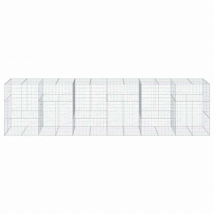 vidaXL 蛇籠バスケット カバー付き 600x100x150cm 亜鉛メッキ鉄ホーム&ガーデン 芝&ガーデン ガーデニング 鉢植え・プランター(代引不可)