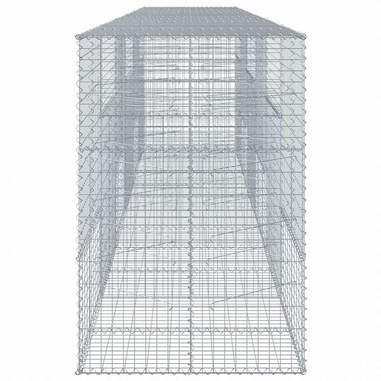 vidaXL 蛇籠バスケット カバー付き 600x100x150cm 亜鉛メッキ鉄ホーム&ガーデン 芝&ガーデン ガーデニング 鉢植え・プランター(代引不可)