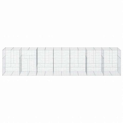 vidaXL 蛇籠バスケット カバー付き 700x100x150cm 亜鉛メッキ鉄ホーム&ガーデン 芝&ガーデン ガーデニング 鉢植え・プランター(代引不可)