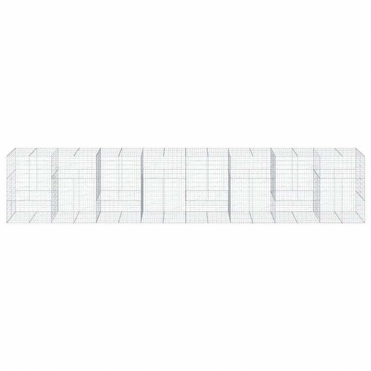 vidaXL 蛇籠バスケット カバー付き 800x100x150cm 亜鉛メッキ鉄ホーム&ガーデン 芝&ガーデン ガーデニング 鉢植え・プランター(代引不可)