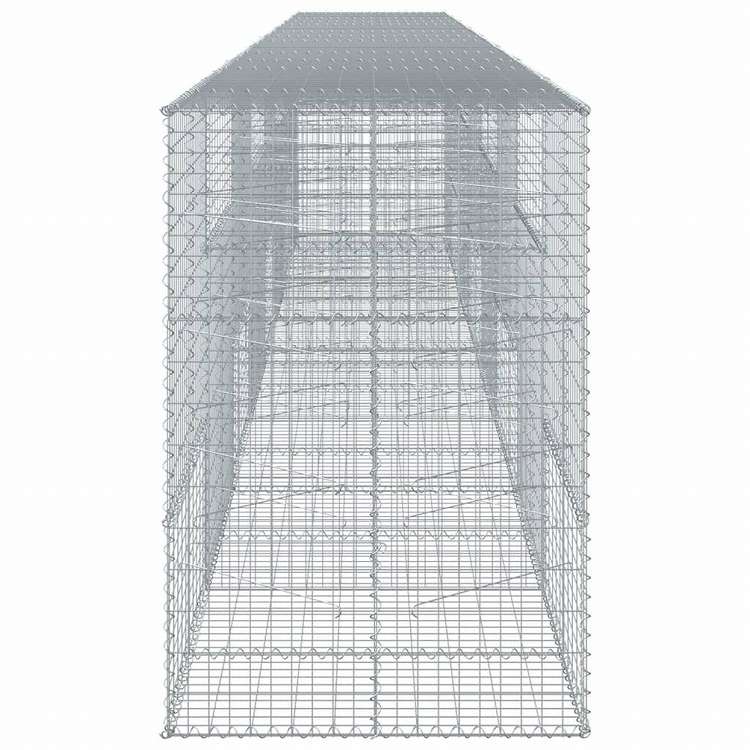 vidaXL 蛇籠バスケット カバー付き 800x100x150cm 亜鉛メッキ鉄ホーム&ガーデン 芝&ガーデン ガーデニング 鉢植え・プランター(代引不可)
