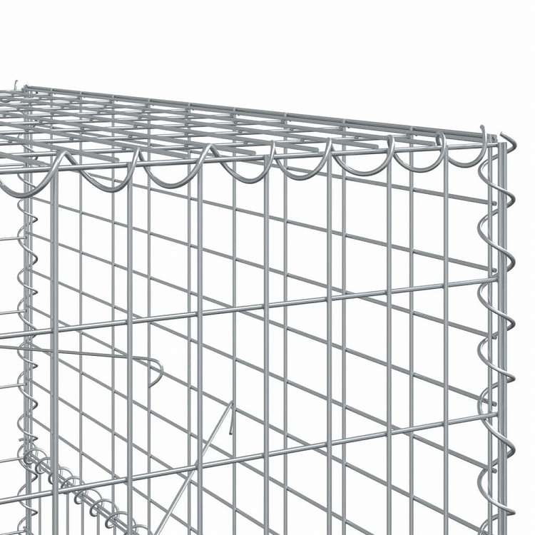 vidaXL 蛇籠バスケット カバー付き 1200x100x150cm 亜鉛メッキ鉄ホーム&ガーデン 芝&ガーデン ガーデニング 鉢植え・プランター(代引不可)