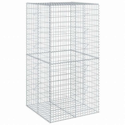 vidaXL 蛇籠バスケット カバー付き 100x100x200cm 亜鉛メッキ鉄ホーム&ガーデン 芝&ガーデン ガーデニング 鉢植え・プランター(代引不可)