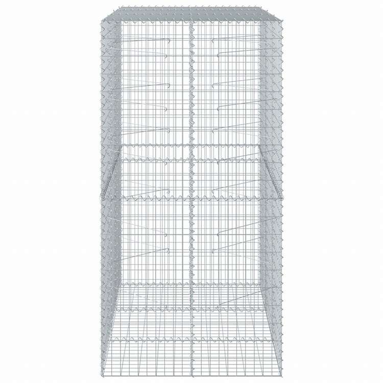 vidaXL 蛇籠バスケット カバー付き 150x100x200cm 亜鉛メッキ鉄ホーム&ガーデン 芝&ガーデン ガーデニング 鉢植え・プランター(代引不可)