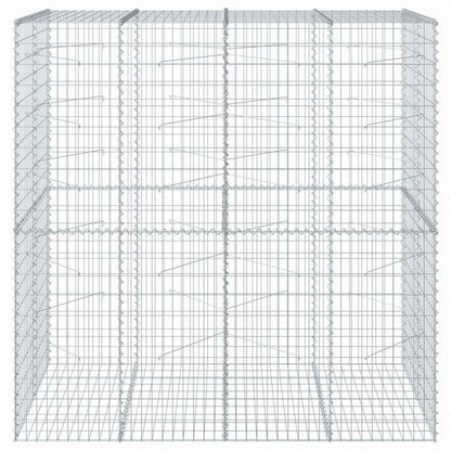 vidaXL 蛇籠バスケット カバー付き 200x100x200cm 亜鉛メッキ鉄ホーム&ガーデン 芝&ガーデン ガーデニング 鉢植え・プランター(代引不可)