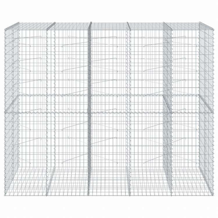 vidaXL 蛇籠バスケット カバー付き 250x100x200cm 亜鉛メッキ鉄ホーム&ガーデン 芝&ガーデン ガーデニング 鉢植え・プランター(代引不可)