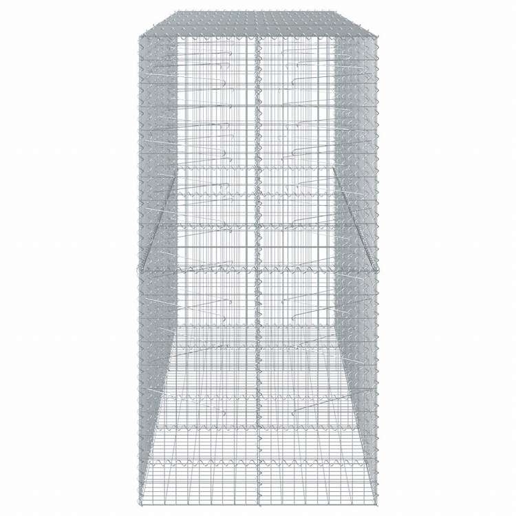 vidaXL 蛇籠バスケット カバー付き 300x100x200cm 亜鉛メッキ鉄ホーム&ガーデン 芝&ガーデン ガーデニング 鉢植え・プランター(代引不可)