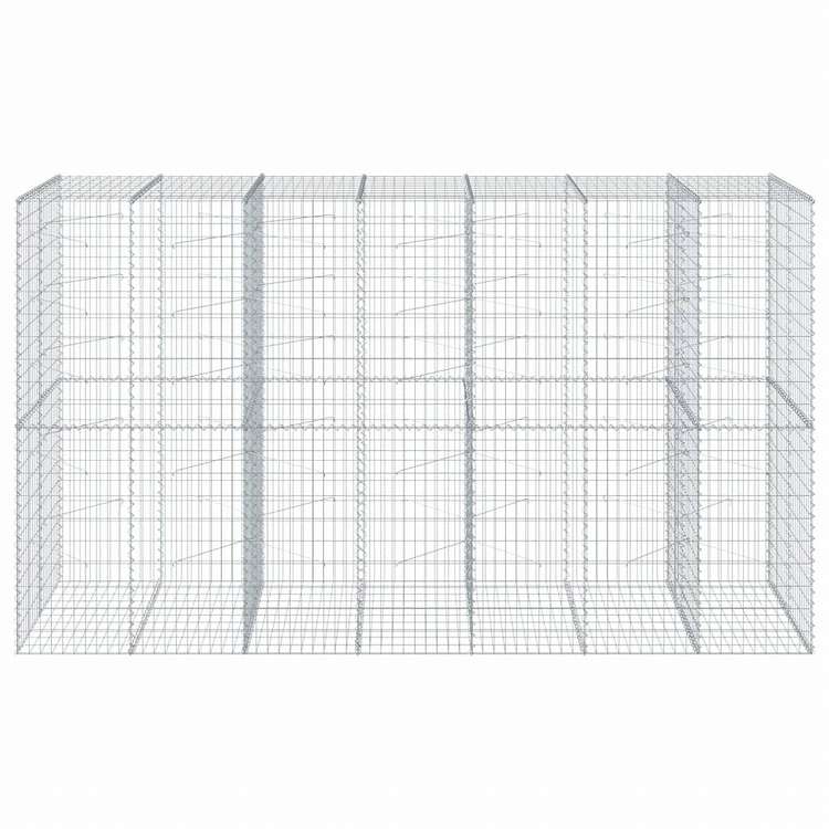 vidaXL 蛇籠バスケット カバー付き 350x100x200cm 亜鉛メッキ鉄ホーム&ガーデン 芝&ガーデン ガーデニング 鉢植え・プランター(代引不可)