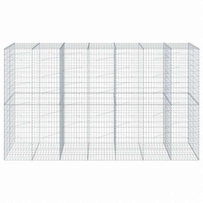 vidaXL 蛇籠バスケット カバー付き 350x100x200cm 亜鉛メッキ鉄ホーム&ガーデン 芝&ガーデン ガーデニング 鉢植え・プランター(代引不可)