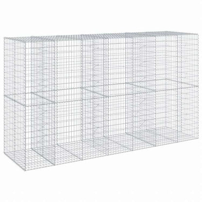 vidaXL 蛇籠バスケット カバー付き 350x100x200cm 亜鉛メッキ鉄ホーム&ガーデン 芝&ガーデン ガーデニング 鉢植え・プランター(代引不可)