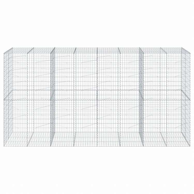 vidaXL 蛇籠バスケット カバー付き 400x100x200cm 亜鉛メッキ鉄ホーム&ガーデン 芝&ガーデン ガーデニング 鉢植え・プランター(代引不可)
