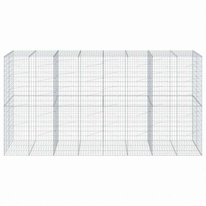 vidaXL 蛇籠バスケット カバー付き 400x100x200cm 亜鉛メッキ鉄ホーム&ガーデン 芝&ガーデン ガーデニング 鉢植え・プランター(代引不可)