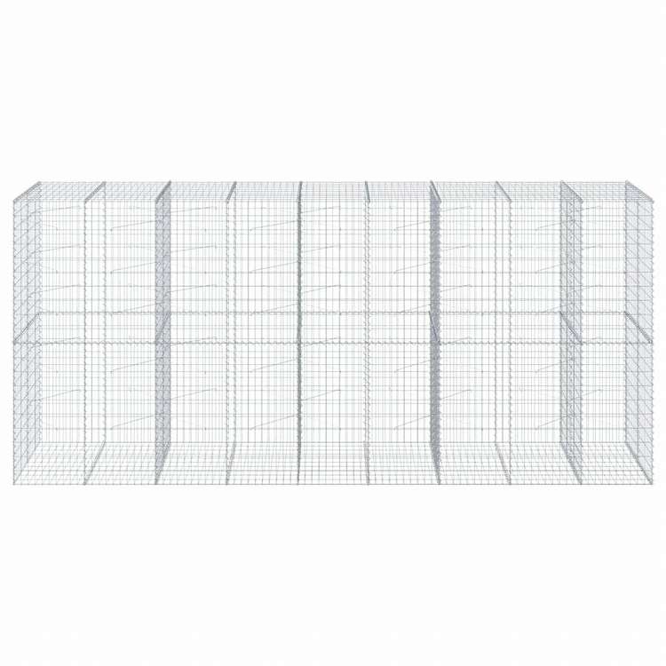 vidaXL 蛇籠バスケット カバー付き 450x100x200cm 亜鉛メッキ鉄ホーム&ガーデン 芝&ガーデン ガーデニング 鉢植え・プランター(代引不可)
