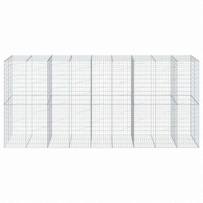 vidaXL 蛇籠バスケット カバー付き 450x100x200cm 亜鉛メッキ鉄ホーム&ガーデン 芝&ガーデン ガーデニング 鉢植え・プランター(代引不可)