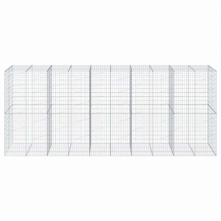 vidaXL 蛇籠バスケット カバー付き 500x100x200cm 亜鉛メッキ鉄ホーム&ガーデン 芝&ガーデン ガーデニング 鉢植え・プランター(代引不可)