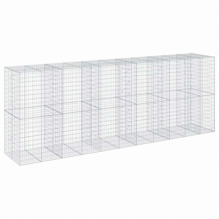 vidaXL 蛇籠バスケット カバー付き 550x100x200cm 亜鉛メッキ鉄ホーム&ガーデン 芝&ガーデン ガーデニング 鉢植え・プランター(代引不可)