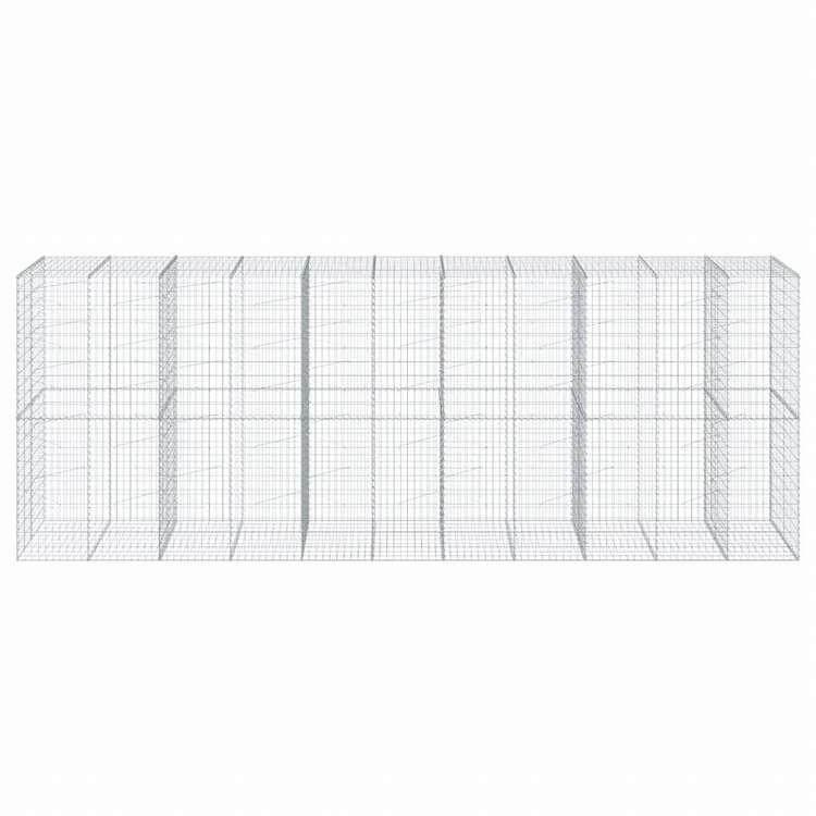 vidaXL 蛇籠バスケット カバー付き 550x100x200cm 亜鉛メッキ鉄ホーム&ガーデン 芝&ガーデン ガーデニング 鉢植え・プランター(代引不可)