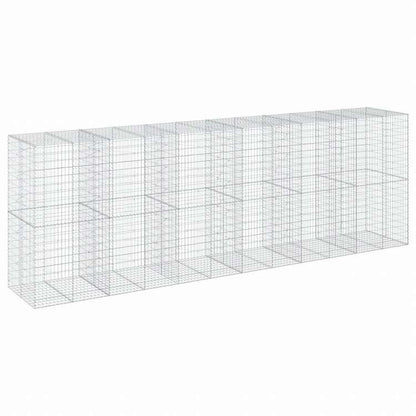 vidaXL 蛇籠バスケット カバー付き 600x100x200cm 亜鉛メッキ鉄ホーム&ガーデン 芝&ガーデン ガーデニング 鉢植え・プランター(代引不可)