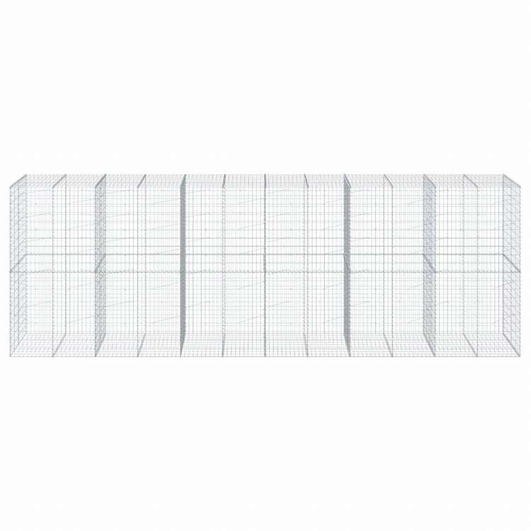 vidaXL 蛇籠バスケット カバー付き 600x100x200cm 亜鉛メッキ鉄ホーム&ガーデン 芝&ガーデン ガーデニング 鉢植え・プランター(代引不可)