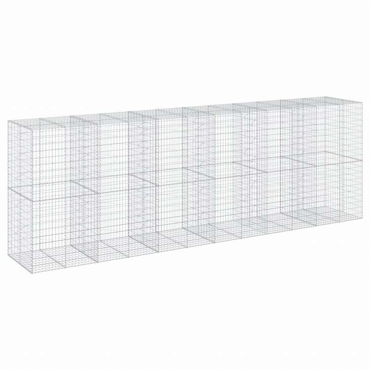 vidaXL 蛇籠バスケット カバー付き 600x100x200cm 亜鉛メッキ鉄ホーム&ガーデン 芝&ガーデン ガーデニング 鉢植え・プランター(代引不可)