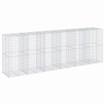 vidaXL 蛇籠バスケット カバー付き 600x100x200cm 亜鉛メッキ鉄ホーム&ガーデン 芝&ガーデン ガーデニング 鉢植え・プランター(代引不可)