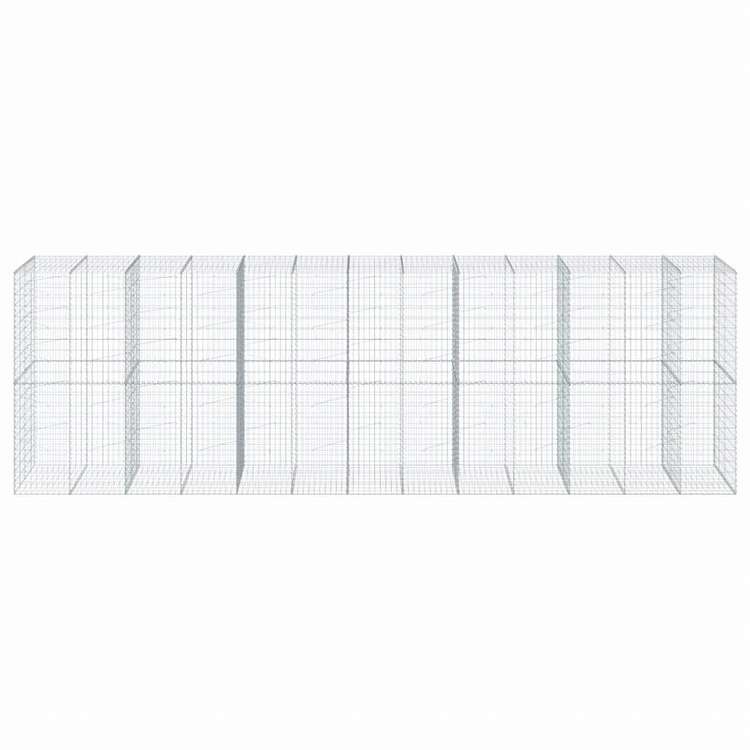 vidaXL 蛇籠バスケット カバー付き 650x100x200cm 亜鉛メッキ鉄ホーム&ガーデン 芝&ガーデン ガーデニング 鉢植え・プランター(代引不可)