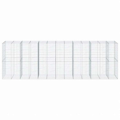 vidaXL 蛇籠バスケット カバー付き 650x100x200cm 亜鉛メッキ鉄ホーム&ガーデン 芝&ガーデン ガーデニング 鉢植え・プランター(代引不可)