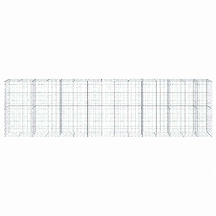 vidaXL 蛇籠バスケット カバー付き 750x100x200cm 亜鉛メッキ鉄ホーム&ガーデン 芝&ガーデン ガーデニング 鉢植え・プランター(代引不可)