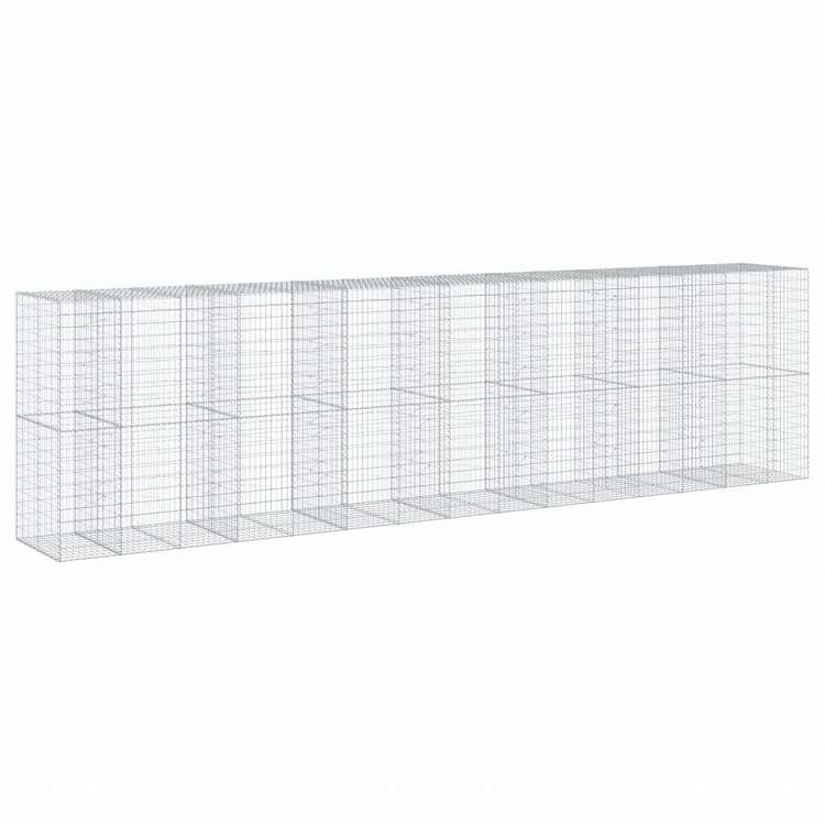 vidaXL 蛇籠バスケット カバー付き 750x100x200cm 亜鉛メッキ鉄ホーム&ガーデン 芝&ガーデン ガーデニング 鉢植え・プランター(代引不可)