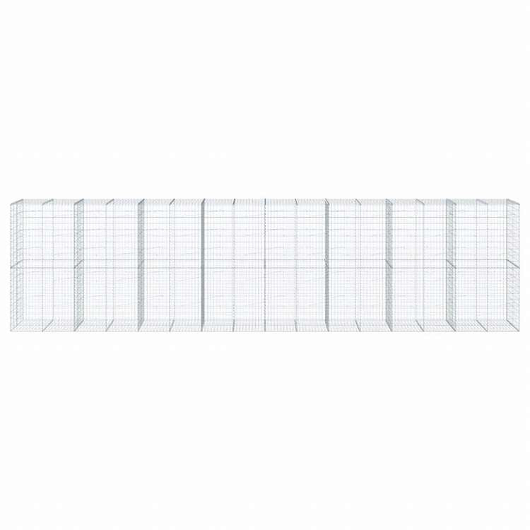 vidaXL 蛇籠バスケット カバー付き 800x100x200cm 亜鉛メッキ鉄ホーム&ガーデン 芝&ガーデン ガーデニング 鉢植え・プランター(代引不可)