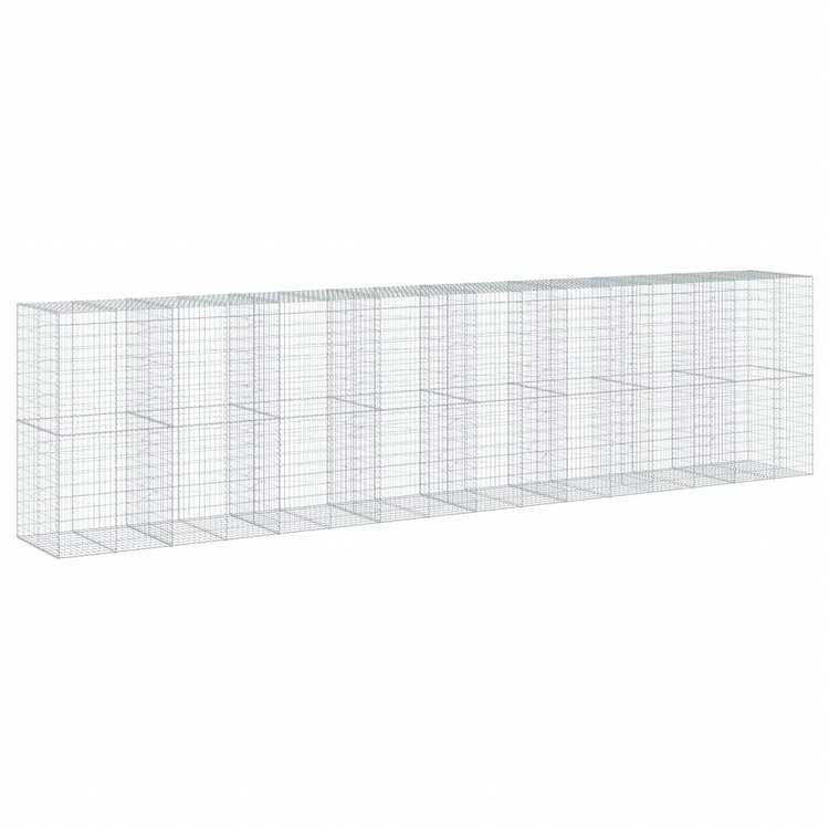 vidaXL 蛇籠バスケット カバー付き 800x100x200cm 亜鉛メッキ鉄ホーム&ガーデン 芝&ガーデン ガーデニング 鉢植え・プランター(代引不可)