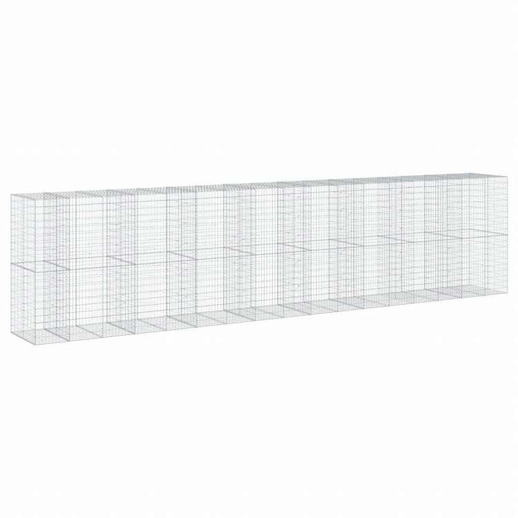 vidaXL 蛇籠バスケット カバー付き 850x100x200cm 亜鉛メッキ鉄ホーム&ガーデン 芝&ガーデン ガーデニング 鉢植え・プランター(代引不可)