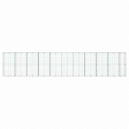 vidaXL 蛇籠バスケット カバー付き 1050x100x200cm 亜鉛メッキ鉄ホーム&ガーデン 芝&ガーデン ガーデニング 鉢植え・プランター(代引不可)