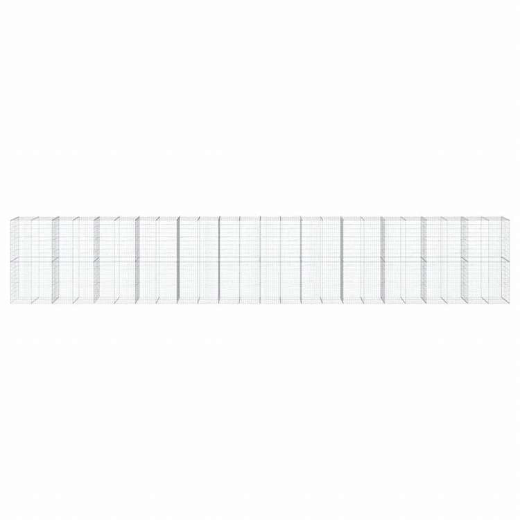 vidaXL 蛇籠バスケット カバー付き 1200x100x200cm 亜鉛メッキ鉄ホーム&ガーデン 芝&ガーデン ガーデニング 鉢植え・プランター(代引不可)